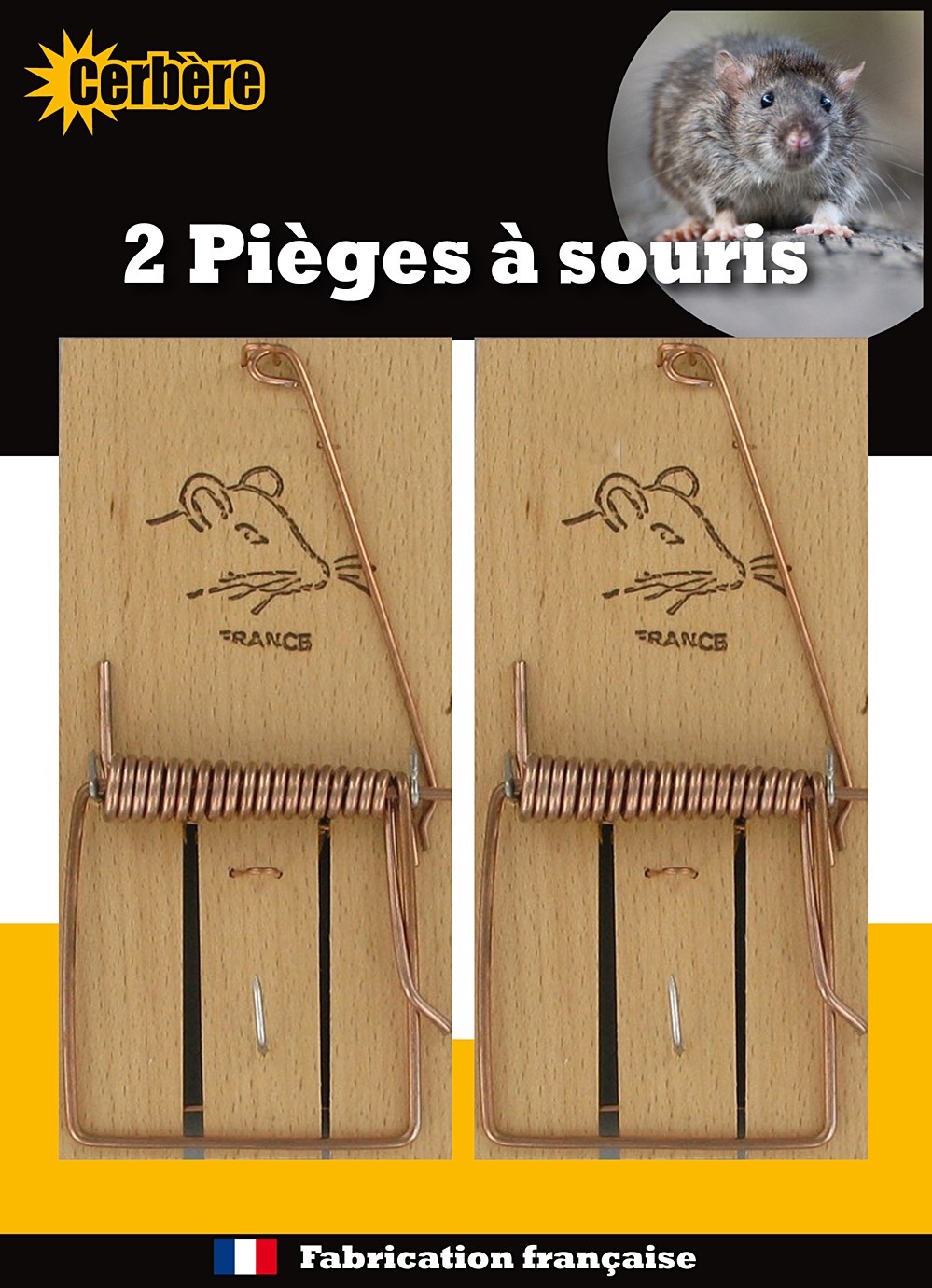 Tapette souris bois  x2